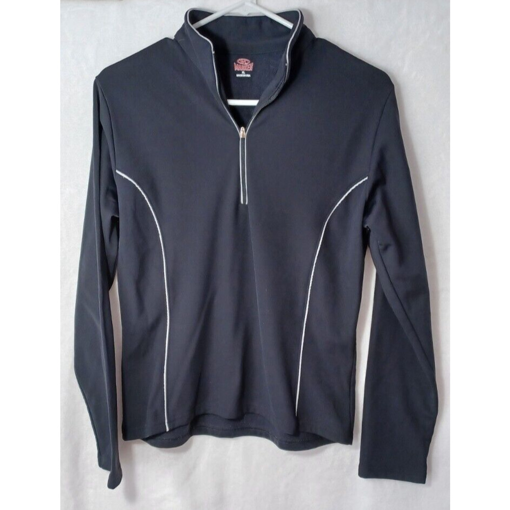 Marker Women's 1/4 Zip Pullover Sweater Stretch Workout Long Sleeve Black XL EUC